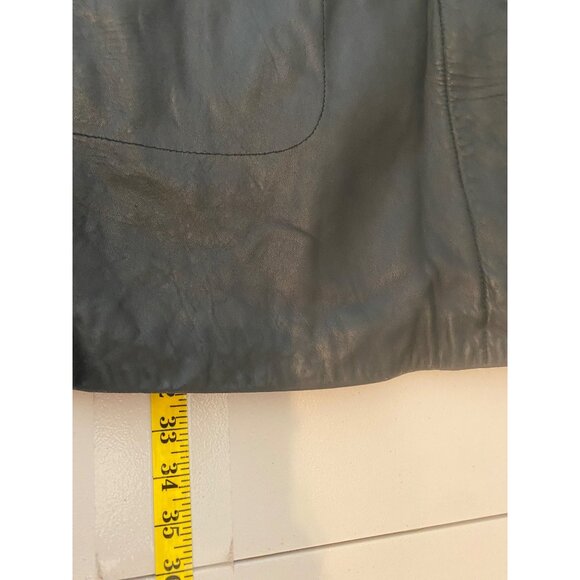 Talbots Womens Black Leather Hooded Coat 32" Long w/ Thinsulate Medium - Picture 9 of 13